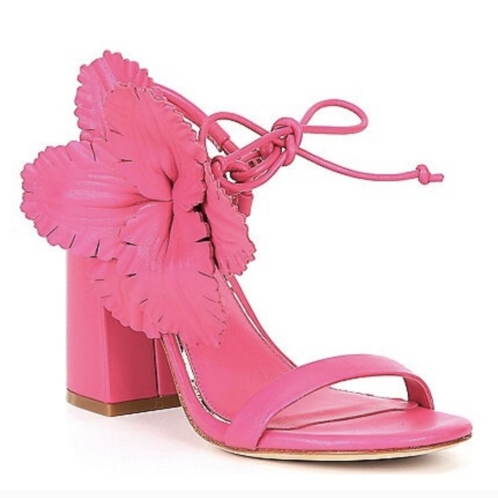 Deltan, Pink Women's Block Heel Sandals